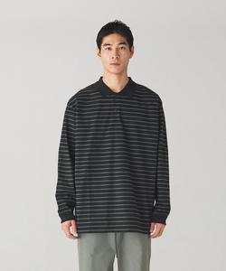 Рубашка-поло с длинными рукавами из плотного хлопка с каймой