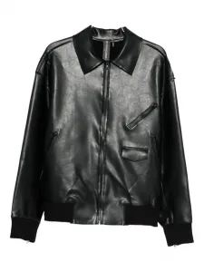 Куртка-рубашка Norma из искусственной кожи Norma Kamali, черный