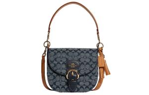 COACH Кожаная сумка-седло из джинсовой ткани с плечевым ремнем