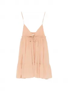 Платье с оборками и ярусами Chloe, бежевый