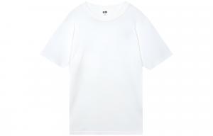 Uniqlo Мужские футболки U Collection, белые, с круглым вырезом, умеренно прямой крой
