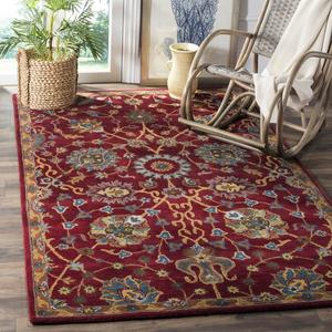 SAFAVIEH Heritage Collection ковер 336 x 458 см большого размера, Red, ручной работы традиционный Oriental Wool, идеально для помещений с высокой проходимостью в гостиной, спальне (HG655A)
