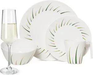 Набор походной посуды из меламина на 4 персоны, дизайн Лимон, 16 предметов + бокалы Милано, бокалы для шампанского, фужеры, столовые приборы, посуда для пикника и барбекю Moritz