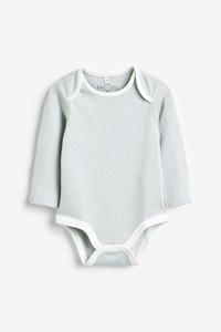 Боди с длинными рукавами из натурального хлопка и бамбука с вырезом Mori, синий