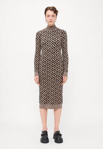 Платье Vero Moda Tall VMARIA ART HIGH NECK CALF DRESS , Black/Silver Mink/Black