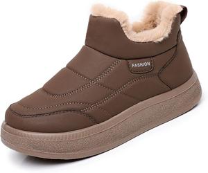 Женские зимние сапоги Snow Boots, теплые с подкладкой, удобные, противоскользящие, ботильоны с плюшевой подкладкой для холодной погоды на улице Generic, Brown