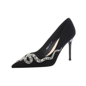 WEISHIBANGWEI Туфли на высоком каблуке женские, черные