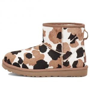 Ботинки зимние UGG WMNS Classic Mini Cow Print, белый / коричневый / черный