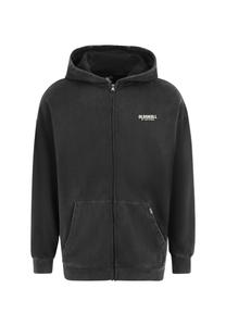 Толстовка с капюшоном на молнии Oldskull Peach Dyed Basic, черный