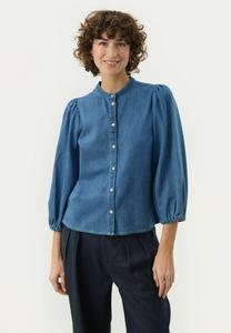Блуза Part Two Button-down blouse, Medium Blue Denim/Blue Denim