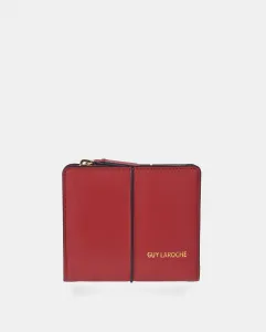 Женский кошелек-кошелёк на молнии из кожи кремового цвета Guy Laroche, красный