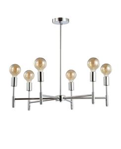 Светодиодный подвесной светильник Turing высотой 17,75 дюймов с регулировкой высоты Jonathan Y, хром