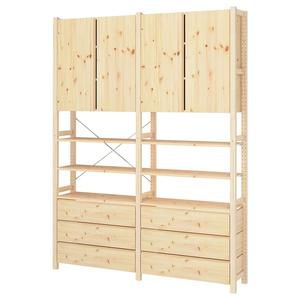 Стеллаж со шкафами/ящиками IVAR IKEA, 174x30x226 см, цвет pine