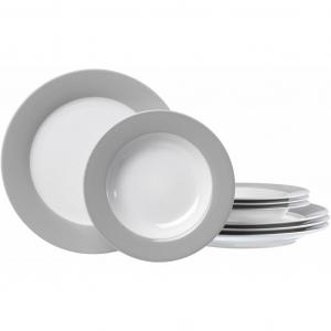 Сервиз Набор тарелок, комплект посуды из 8 предметов, на 4 персоны Ritzenhoff & Breker, серый