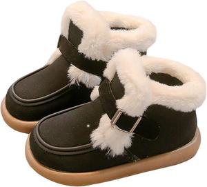 Девочкам Платформенные Сноубутсы Зимние Ботинки Меховые Снежные Ботинки Лодыжковые Ботиночки Пушистые Теплые Ботинки Для Малышей С Простой Надевкой Generic, Black