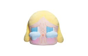 POP MART Кукла CRYBABY, коллекция Healing Journey, поясничная подушка и декоративная подушка, Blue/White 43*49,5 см