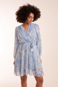 Платье с запахом и цветочным принтом бабочки Blue Vanilla, синий