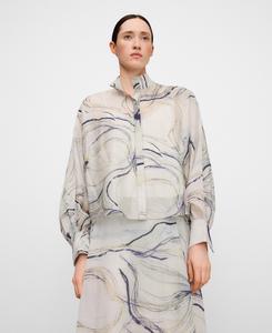 полупрозрачная рубашка с принтом