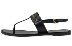 Сандалии GUCCI Web Stripe T-bar Flat Sandals