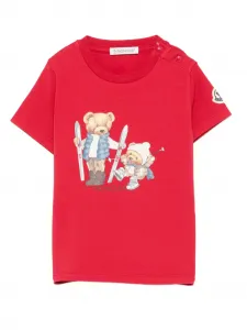 Футболка с принтом Moncler Enfant, красный