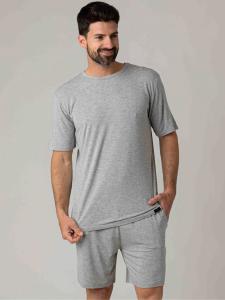 Короткая пижама zd ZERO DEFECTS Short modal Trendy grey pyjama set, серый