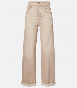Джинсы с широкими штанинами Brunello Cucinelli, Vintage Wash