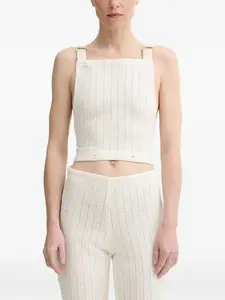 Комбинезон с бретелями из косовой вязки Sessùn, нейтральный