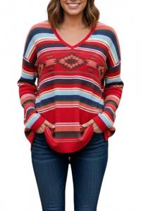 Вязаный пуловер Melanie Waffle Knit, красный, многоцветный Tasha Polizzi, Red Multi