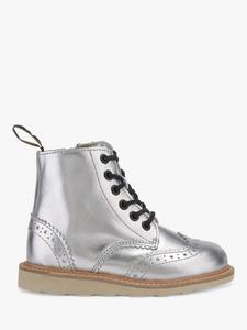 Детские кожаные броги Sidney Young Soles, Silver