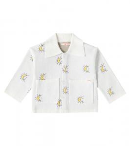 Кардиган из хлопкового жаккарда Midnight Sun Tinycottons, Off-White