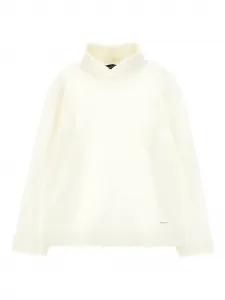 Топ с высоким воротником и длинными рукавами Monnalisa, бежевый