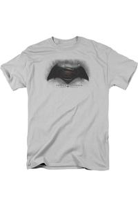 Футболка с коротким рукавом и логотипом Batman V Superman для взрослых Gildan, серебряный