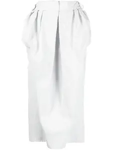 Присборенная джинсовая юбка миди MAISON MARGIELA, белый