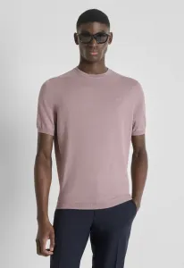 Классическая футболка с короткими рукавами и круглым вырезом, прямого кроя, с логотипом. Antony Morato, Light Pink