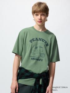 Футболка UT с графикой Peanuts Uniqlo, 55 green
