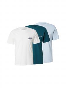 JACK & JONES Футболка 'JJBRANDON' в цветах светло-голубой, пихтовый, белый