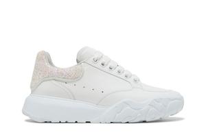Кроссовки Alexander McQueen Wmns Court Trainer 'White Pink Glitter', белый