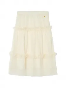 Юбка с оборками и медальонами Versace Kids, бежевый