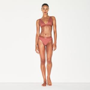 Глубокий бюстгальтер без косточек SKIMS COTTON RIB, цвет redwood