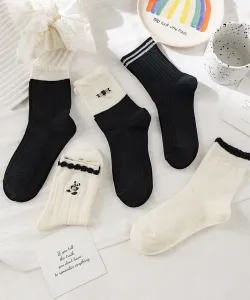 Девичьи носки из хлопковой смеси, набор из 5 пар Aimoha - Select -, цвет Black