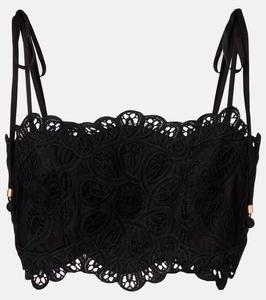 Топ Rhiannon с вышивкой из хлопка Zimmermann, Black
