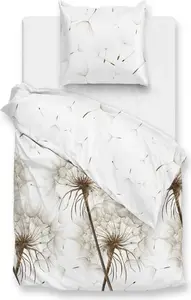 Постельное белье ZO! Home Renforcé - Fehu - Одуванчики, белые, 155 x 220 см. Одуванчики на белом фоне. Zo!Home