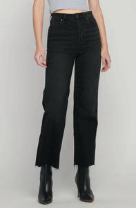 Fallon Джинсы с высокой талией и прямыми широкими штанинами в черном цвете HIDDEN