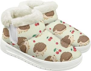 Женские зимние ботинки с теплой подкладкой из флиса, удобные ботильоны на осень и зиму для активного отдыха и походов Hechitok, Hedgehog Cherry