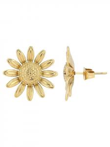 Adeliás Женские серьги - серьги-гвоздики в виде солнца из нержавеющей стали, золотистые