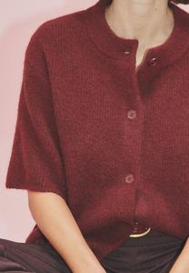 Кардиган NA-KD SHORT SLEEVE, Burgundy/Bordeaux