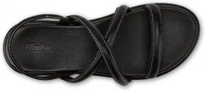 Женские сандалии OLUKAI Tiare с ремешками, из высококачественной кожи и стильным дизайном, комфорт и поддержка на весь день, черный