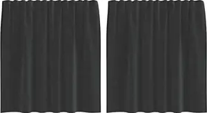 Шторы из вуали с карманами на штанге, 2 шт., черные vidaXL