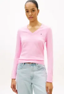 Джемпер из тонкого трикотажа с v-образным вырезом Tommy Hilfiger, Rose Petal