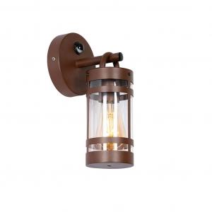 QAZQA - Industrial I Vintage I Настенный светильник для наружного освещения ржаво-коричневый IP44 с датчиком движения - Ruben I Наружное освещение - Цилиндр из нержавеющей стали - Подходит для светодиодов E27